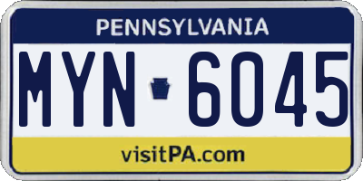 PA license plate MYN6045