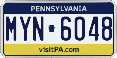 PA license plate MYN6048