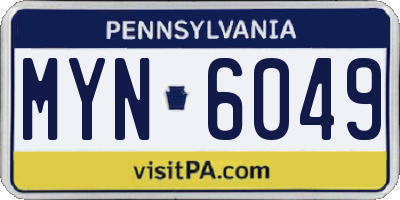 PA license plate MYN6049