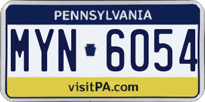 PA license plate MYN6054
