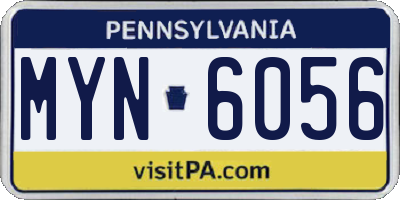 PA license plate MYN6056