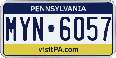 PA license plate MYN6057