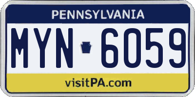 PA license plate MYN6059
