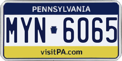 PA license plate MYN6065