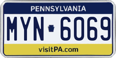 PA license plate MYN6069