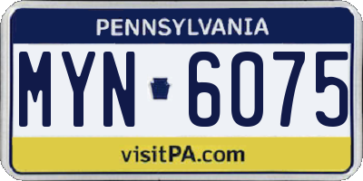 PA license plate MYN6075