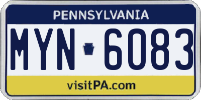 PA license plate MYN6083
