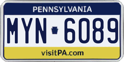 PA license plate MYN6089