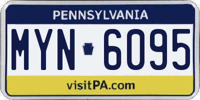 PA license plate MYN6095