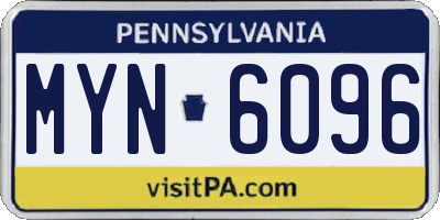 PA license plate MYN6096