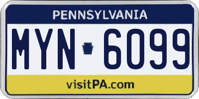 PA license plate MYN6099