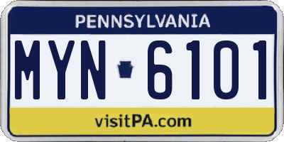 PA license plate MYN6101
