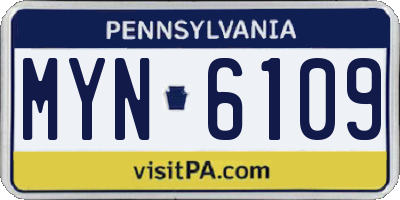PA license plate MYN6109