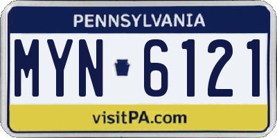 PA license plate MYN6121