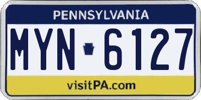 PA license plate MYN6127