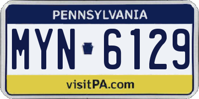 PA license plate MYN6129