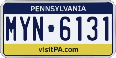 PA license plate MYN6131