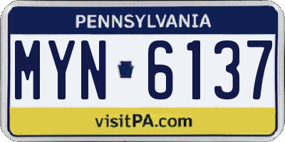 PA license plate MYN6137
