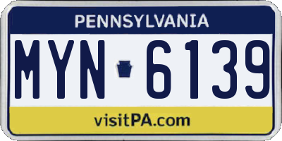 PA license plate MYN6139