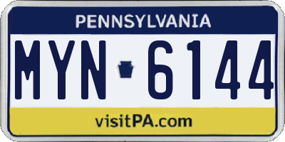 PA license plate MYN6144