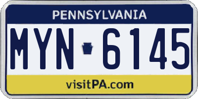 PA license plate MYN6145