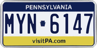 PA license plate MYN6147