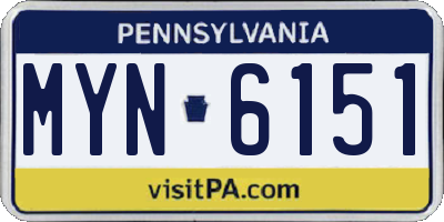 PA license plate MYN6151