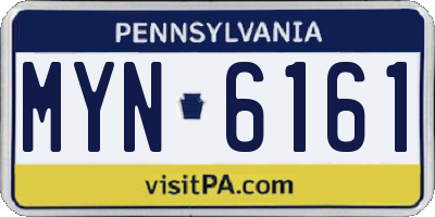 PA license plate MYN6161