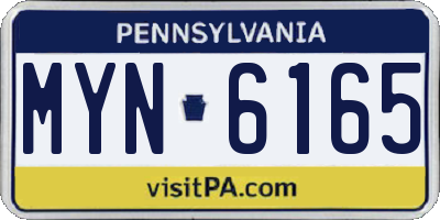 PA license plate MYN6165