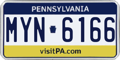 PA license plate MYN6166