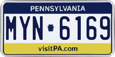 PA license plate MYN6169
