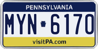PA license plate MYN6170