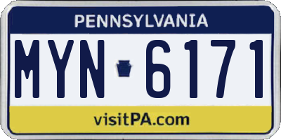 PA license plate MYN6171