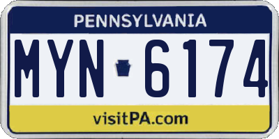 PA license plate MYN6174