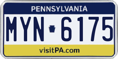 PA license plate MYN6175