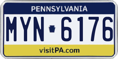 PA license plate MYN6176