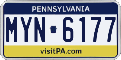 PA license plate MYN6177