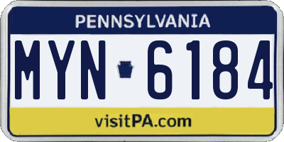 PA license plate MYN6184