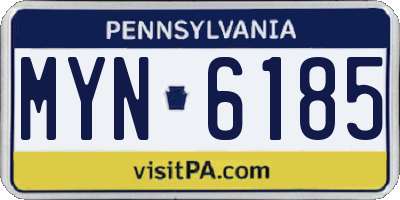 PA license plate MYN6185
