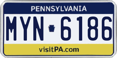 PA license plate MYN6186