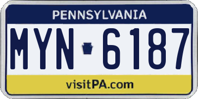 PA license plate MYN6187
