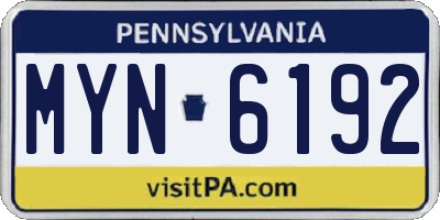 PA license plate MYN6192
