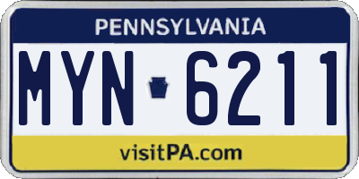 PA license plate MYN6211