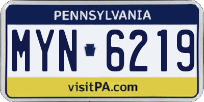 PA license plate MYN6219
