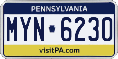 PA license plate MYN6230