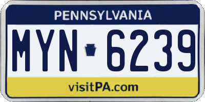 PA license plate MYN6239