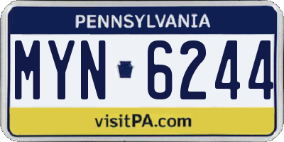 PA license plate MYN6244