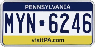 PA license plate MYN6246