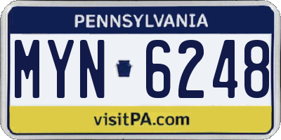 PA license plate MYN6248