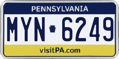 PA license plate MYN6249